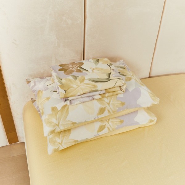 Комплект постільної білизни Roxana 2 жовтий із білим La Nuit 