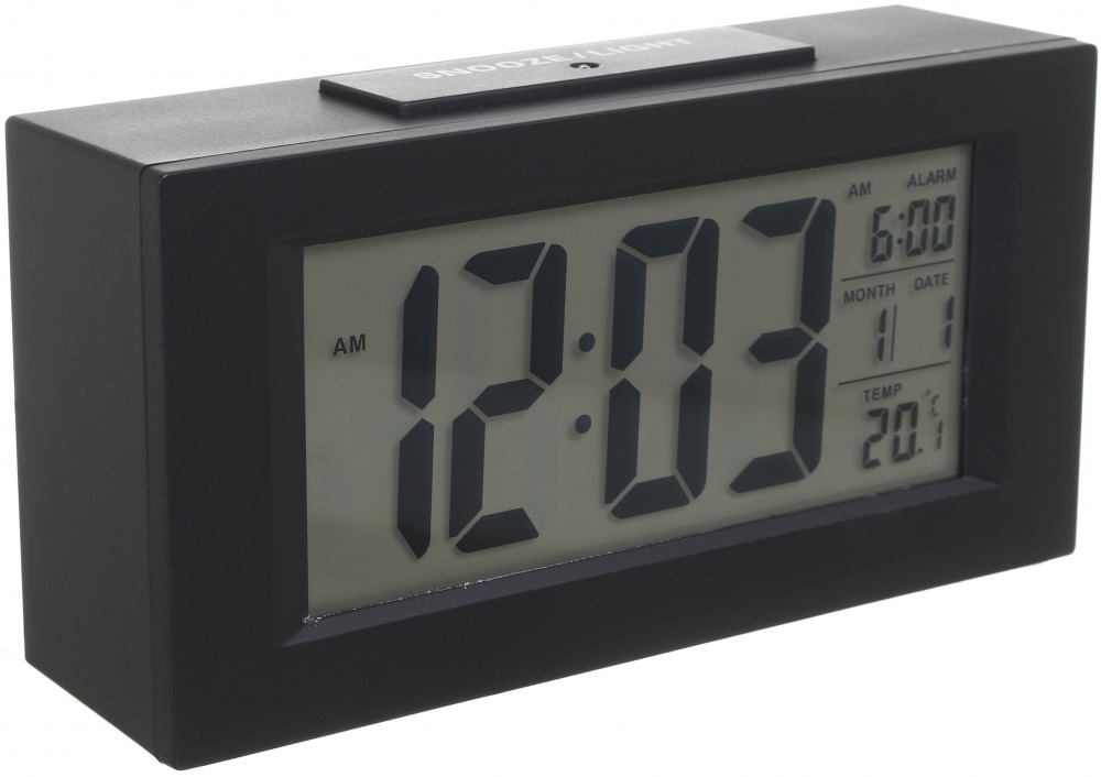 Часы настольные LCD с подсветкой черные XM820 15.1х7.7х4.5 см