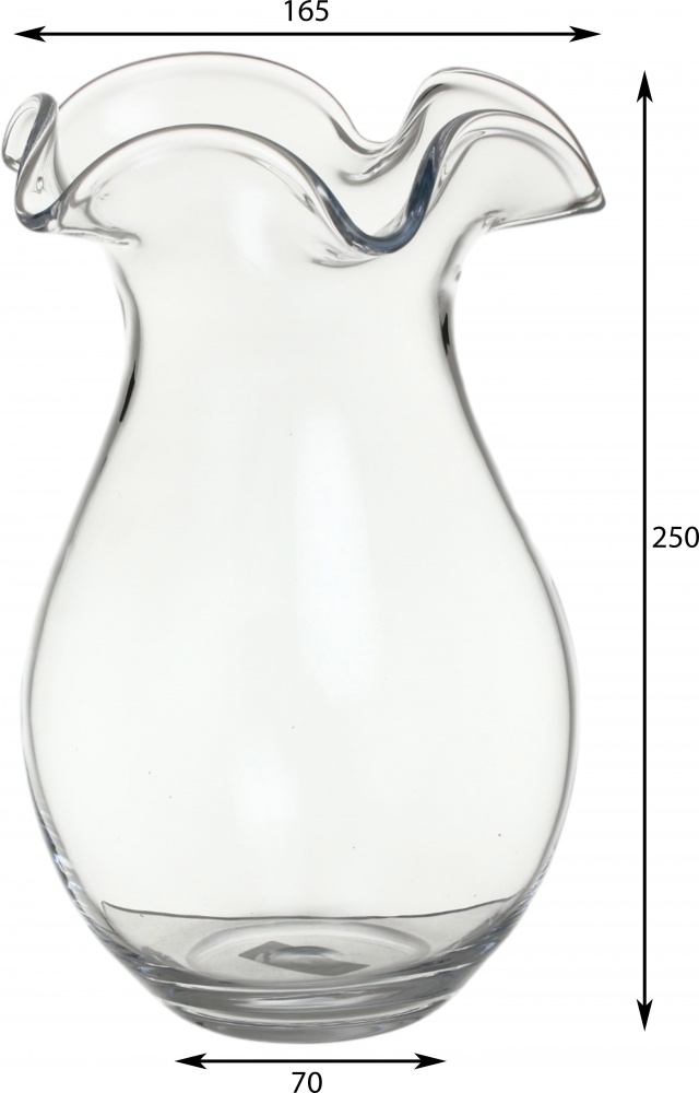 Ваза стеклянная Wrzesniak Glassworks Flower 25 см прозрачная 17-8698B