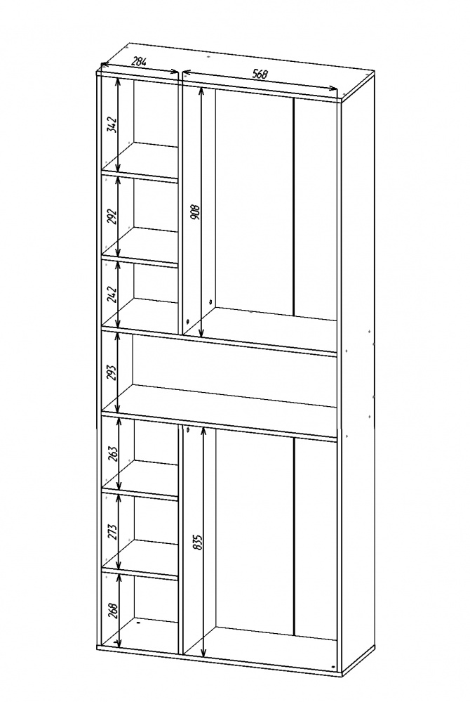 Шкаф Metkas Home MB001 6д ЛДСП 2130х900х350 мм кашемир / дуб артизан / кашемир