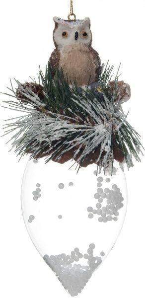 Елочная игрушка Сосулька с совой 18 см 