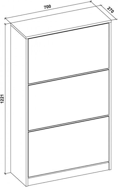 Тумба для взуття Грейд Барі 3 270x700x1221 мм дуб сонома 