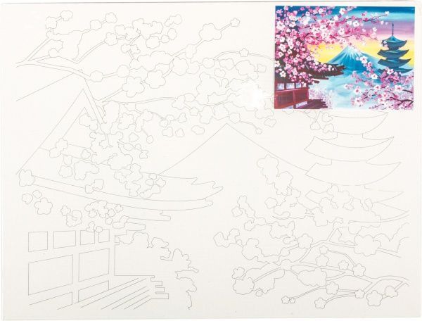 Холст на картоне с контуром Пейзаж №16 Rosa Talent 