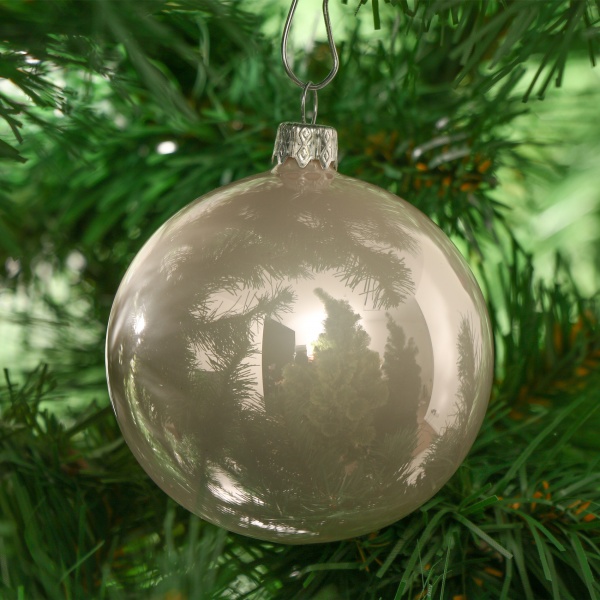 Шар стеклянный d100 однотонна металік 100 мм молочный