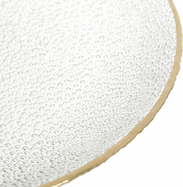 Блюдо Water 21 см прозоре із золотим обідком Dekor Cam 
