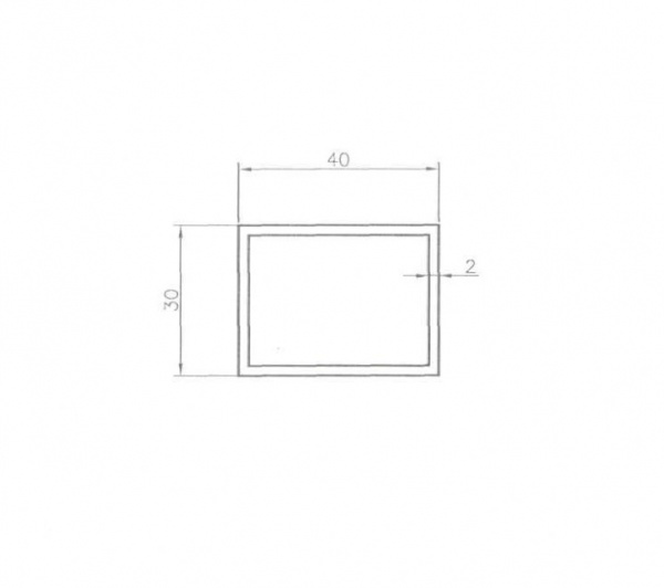 Труба прямоугольная Braz Line 40х30х2,0мм 2 м