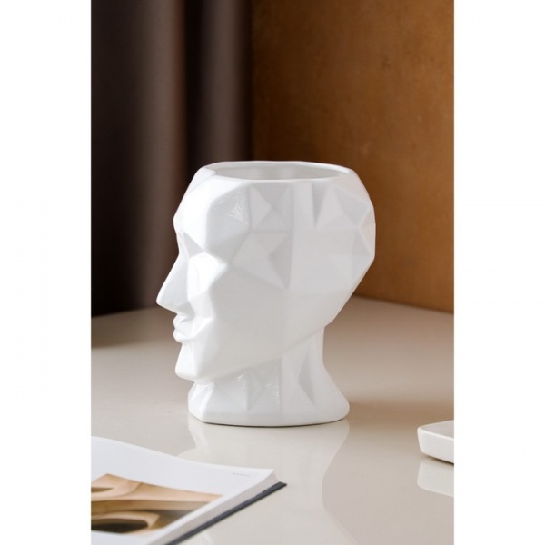 Ваза керамическая Nana ceramics Кай белый глянец 19 см 