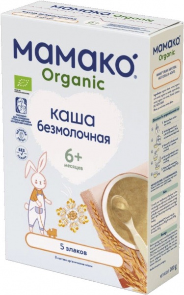 Каша безмолочна MAMAKO від 6 місяців ORGANIC 5 злаків 200 г 