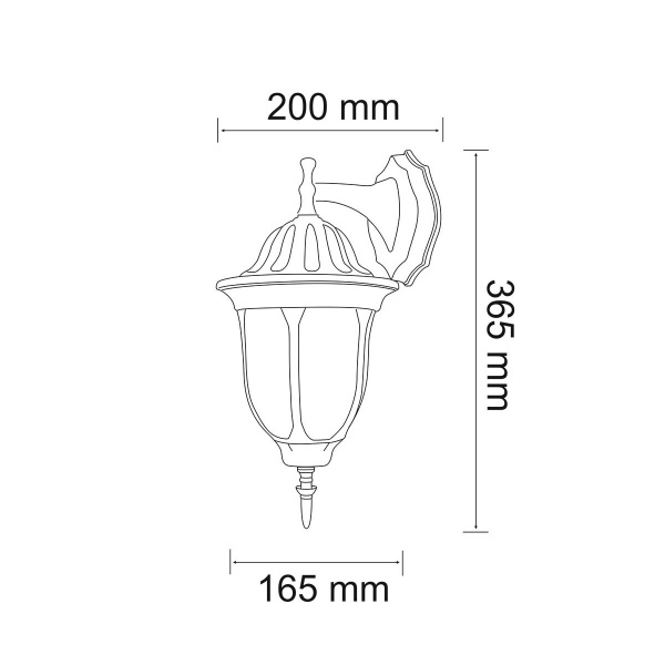 Светильник уличный настенный Polux Florencja Down E27 IP44 античная латунь 