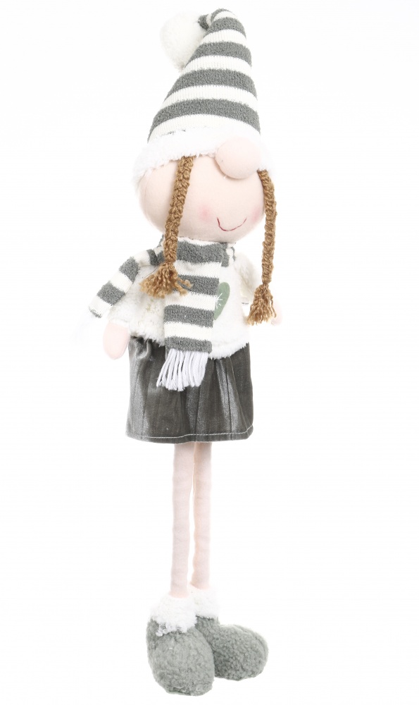 Декорація новорічна текстильна Хлопчик/дівчинка 20x64 см бежево-зелений 2 асортимента LF2237048AB