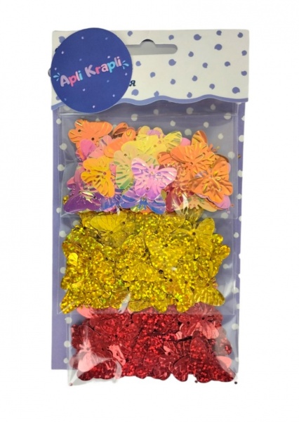 Набор паеток бабочки 3 цвета АпліКраплі