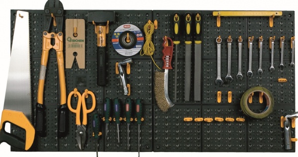 Панель из полипропилена для инструмента 2 шт. Д 500 x 500 мм + 50 различных крючков Artplast 330