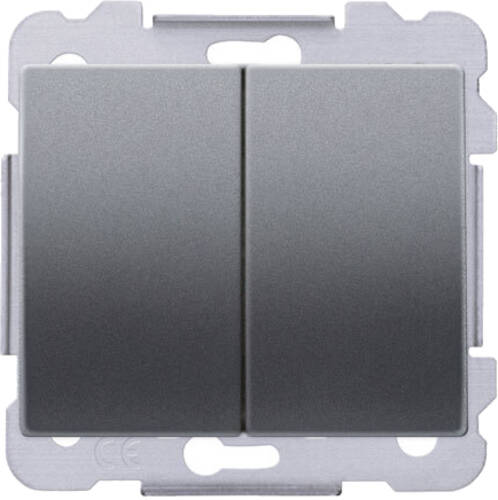 Выключатель проходной Siemens Iris без подсветки 16 А 250В сталь нептун 18510 AN