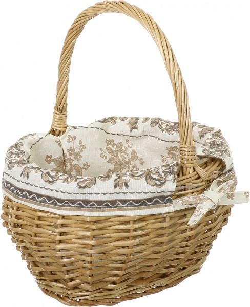 Корзинка плетеная с текстилем 29х22х17/33 см EBE18-11-2 