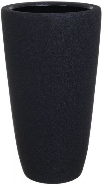 Кашпо керамическое Цилиндр №1 шелк бежевый треугольный 17л черный 