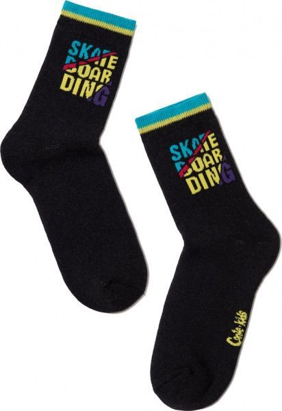 Носки детские Conte-Kids CK SOF-TIKI 7С-46СП р.22 черный с голубыми вставками 