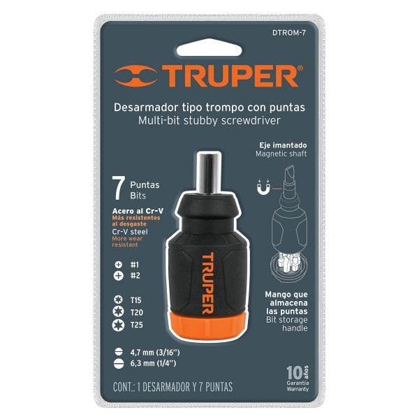 Отвертка со сменными насадками Truper DTROM-7