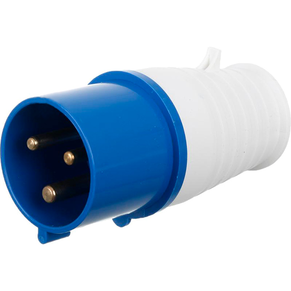 Вилка электрическая силовая с заземлением UP! (Underprice) 2p+PE (023) 220В 32А IP44 серый