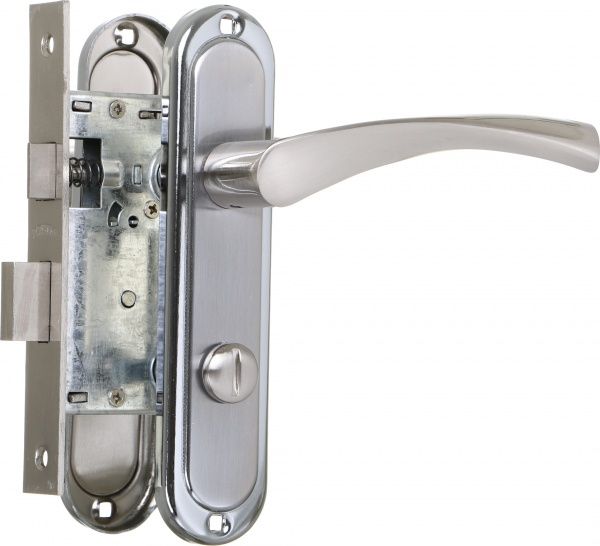 Замок врезной с ручками Bruno 1251 BRN WC 62 мм матовый никель