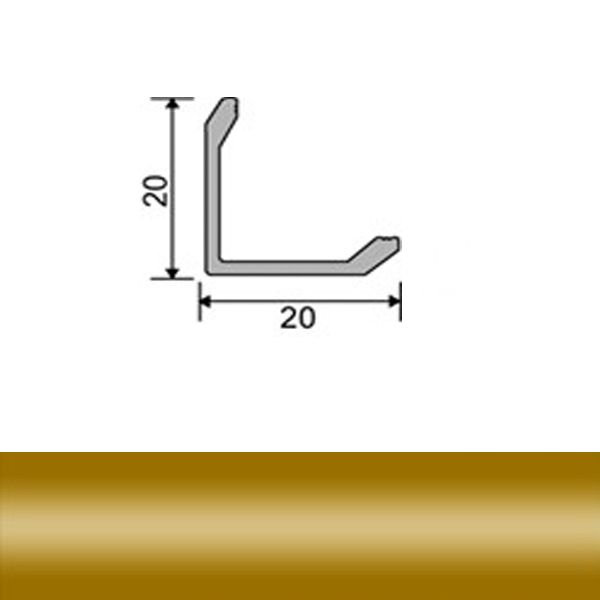 Профиль для плитки алюминиевый ТІS 20x20x2700 золото