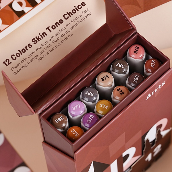 Набор маркеров Arrtx Oros ASM-03-SK02 12 цветов оттенки кожи LC302772 
