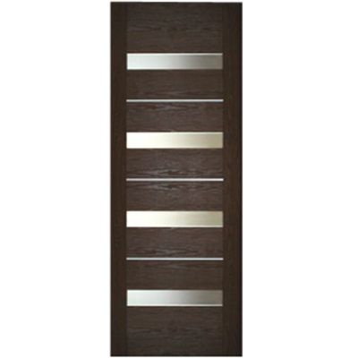 Двері полотно Мілано 70 см каштан зі склом