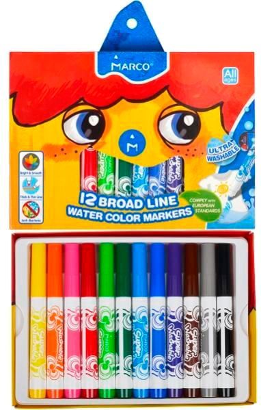Фломастери Super Washable Jumbo 12 шт Marco