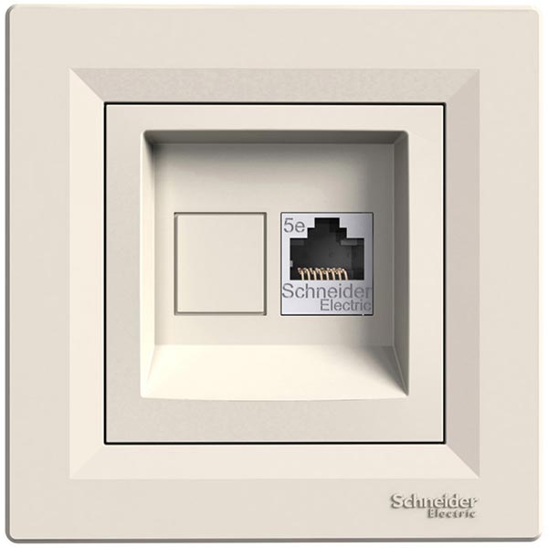 Розетка комп’ютерна Schneider Electric Asfora RJ45 кремовий EPH4300121