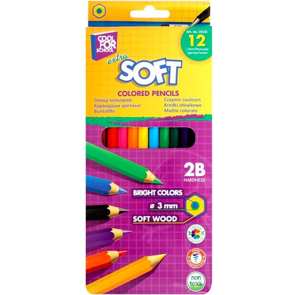 Карандаши цветные Softy CF15131 12 шт. Cool For School