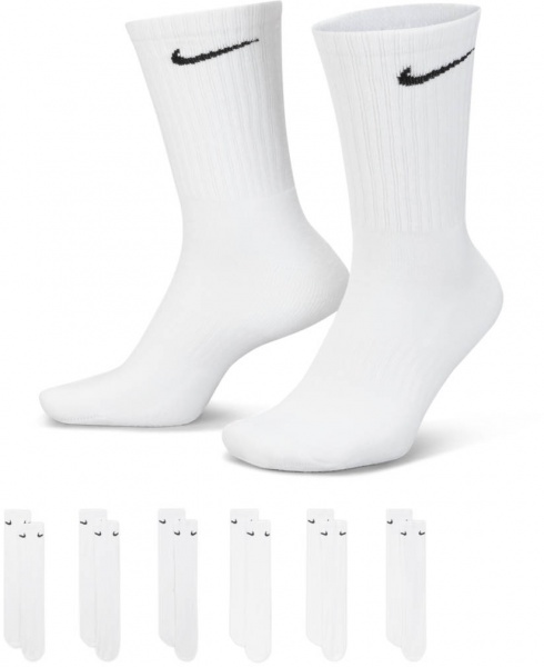 Шкарпетки Nike U NK EVERYDAY CUSH CREW 6PR SX7666-100 р.M білий