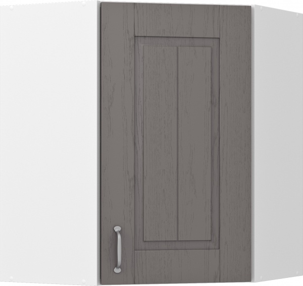 Шкаф верхний угловой МС Мэри ВУФ 59,4х72х59,4 см дуб платиновый/белый Грейд