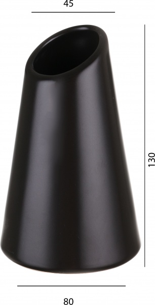 Ваза керамічна Eterna чорний матовий 4,5х4,5х13 см 105-13 