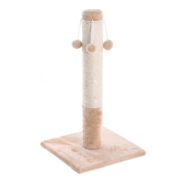 Когтеточка Природа Д04 с 4 бубонами бежевая 37х37х68 см