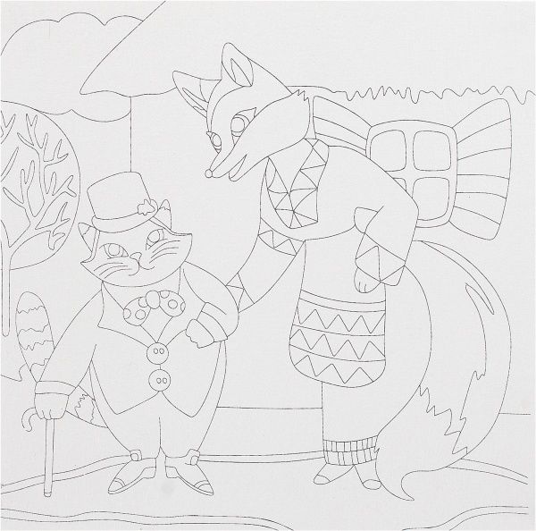 Холст на картоне с контуром Сказочные герои №5, Пан Коцкий Rosa Talent 