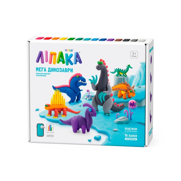 Набір для ліплення Lipaka пластилін, що самостійно твердіє, ЛІПАКА – Мегазаври 15017-UA01