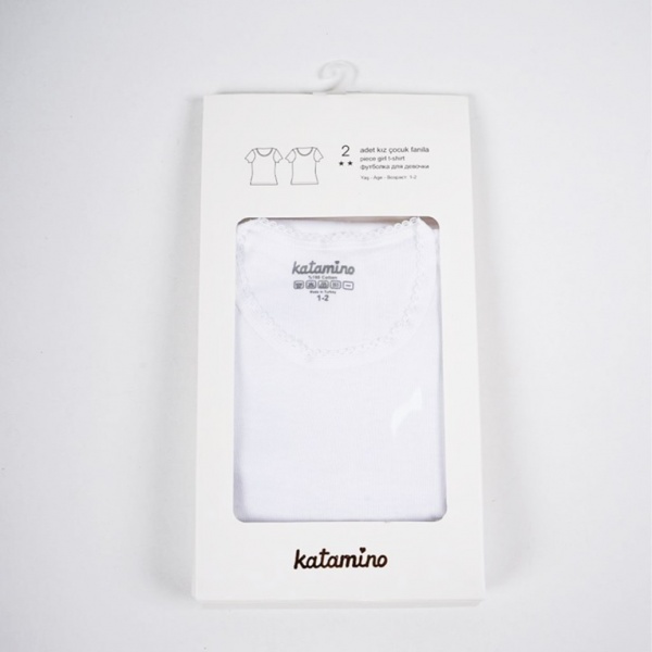 Футболка для девочек KATAMINO K128069 2 шт. р.86/92 белый 
