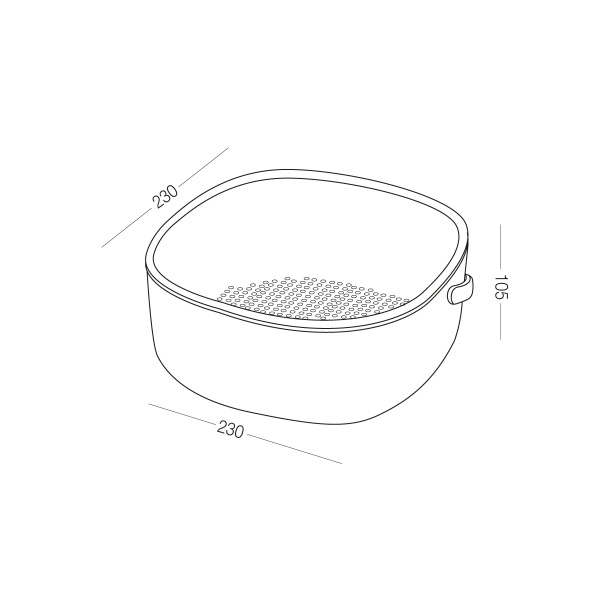 Дуршлаг с ручкой двухслойный KP-03 S WHITE/GREEN