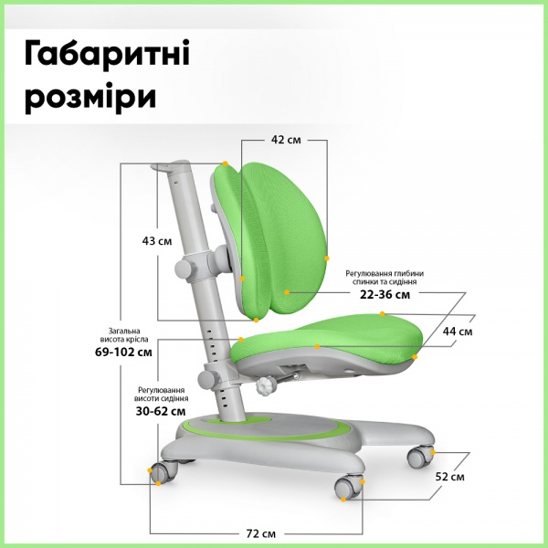Кресло детское Mealux Ortoback Duo Green (Y-510 KZ) зеленый 