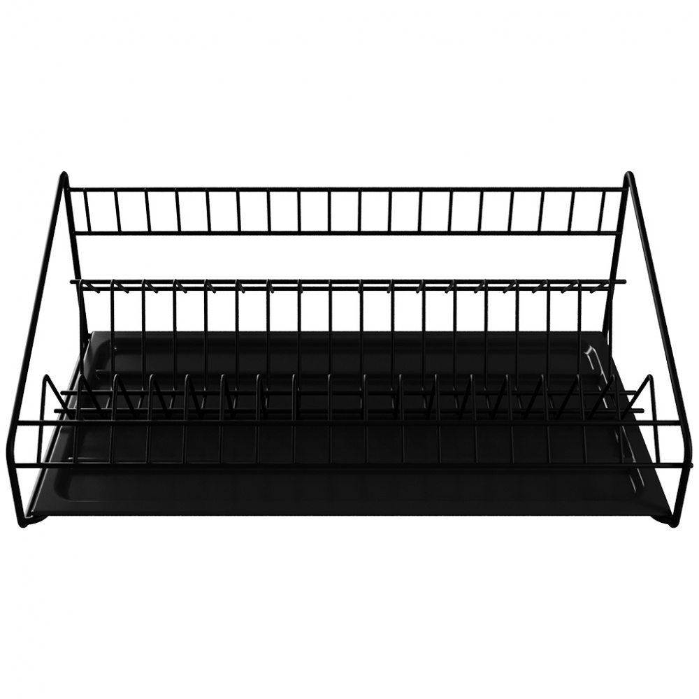 Сушарка для посуду DC однорівнева 500 мм термопластична чорна з бортом