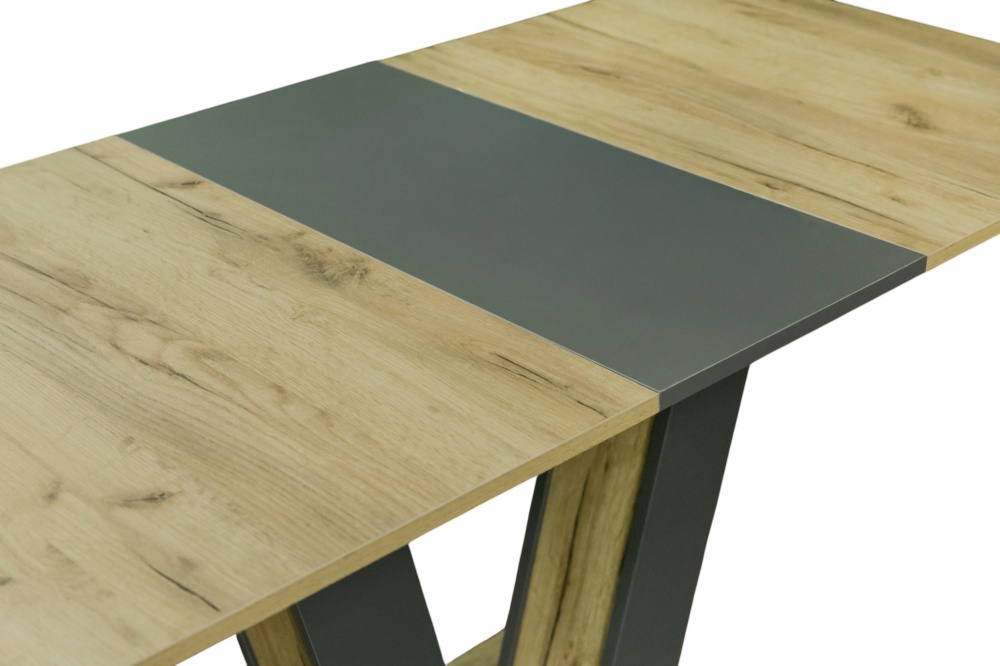 Стол обеденный 1100(1450)x700x765мм дуб крафт золотой/дуб/графит