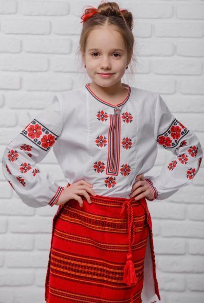 Вышиванка для девочек Сварга Эпицентр 2 р.122-128 красно-черный 