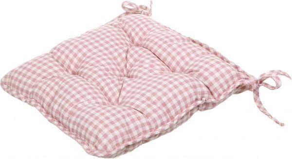 Подушка на стілець Рожева клітинка 40x40 см Прованс