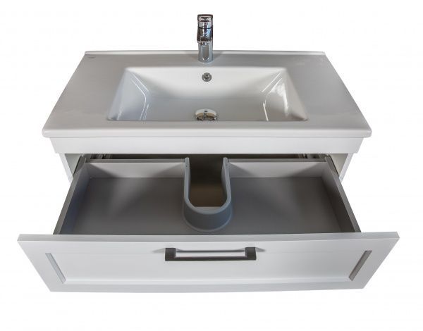 Тумба подвесная ScandiSPA Inari белый мат с умывальником Arte 85 см