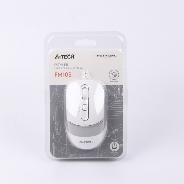 Мишка A4Tech безшумна Fstyler FM10S (White) 