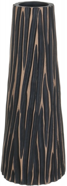 Ваза полігумова чорна із коричневим Woody 12,5х12,5х32,5 см