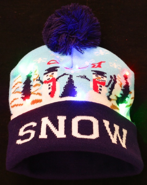 Шапка Діда Мороза з підсвічуванням 21х29 см