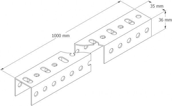Планка кронштейна L-1000 (1,5 мм) білий цинк