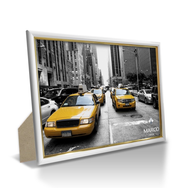 Рамка для фотографии со стеклом MARCO decor 1415 1 фото 15х20 см белый с золотистым 