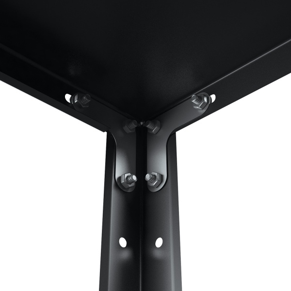 Стелаж металевий Меткас РЕК антрацитово-сірий 1500x750x300 мм метал полиця 4 шт. фарба 