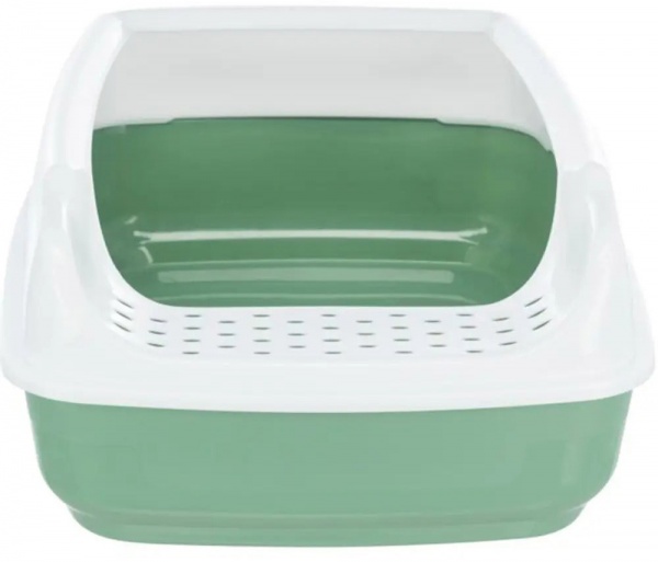 Туалет Trixie для котів Delio з рамкою біло-зелений 38 х 20 х 50 см 40398